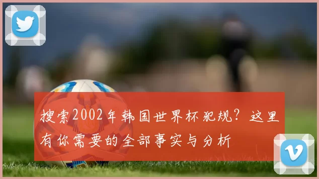 搜索2002年韩国世界杯犯规？这里有你需要的全部事实与分析
