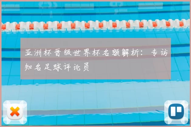 亚洲杯晋级世界杯名额解析:专访知名足球评论员